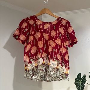 Tall sunflowers madewell silk top
